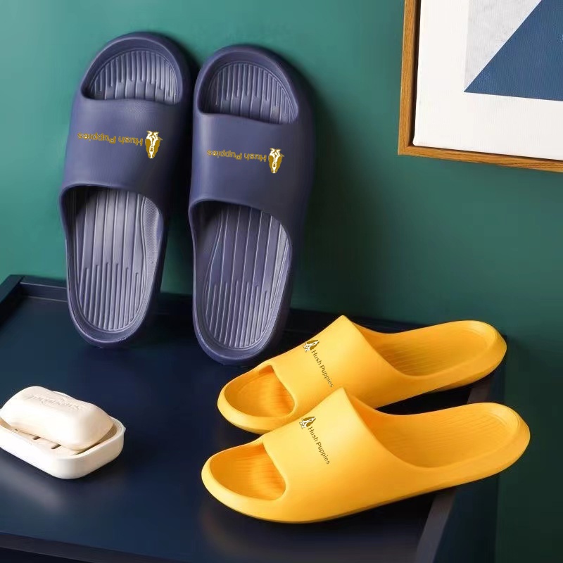 Hush Puppies Sandal pria rumah dalam ruangan non-slip kamar mandi mandi pasangan tebal bawah rumah musim panas lembut bawah sandal pria dan sandal