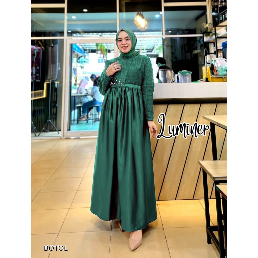 GAMIS PESTA MUSLIMAH DETAIL KIPAS LUMINER