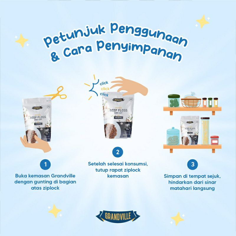

pink Abon Bayi MPASI Sapi Crunchy Orinal Makanan Pendamping ASI Grandville Food - Grandville Abon