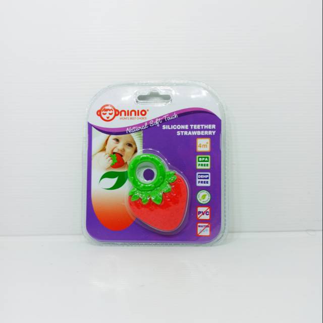 Ninio Silicon Teether Strawberry 6105