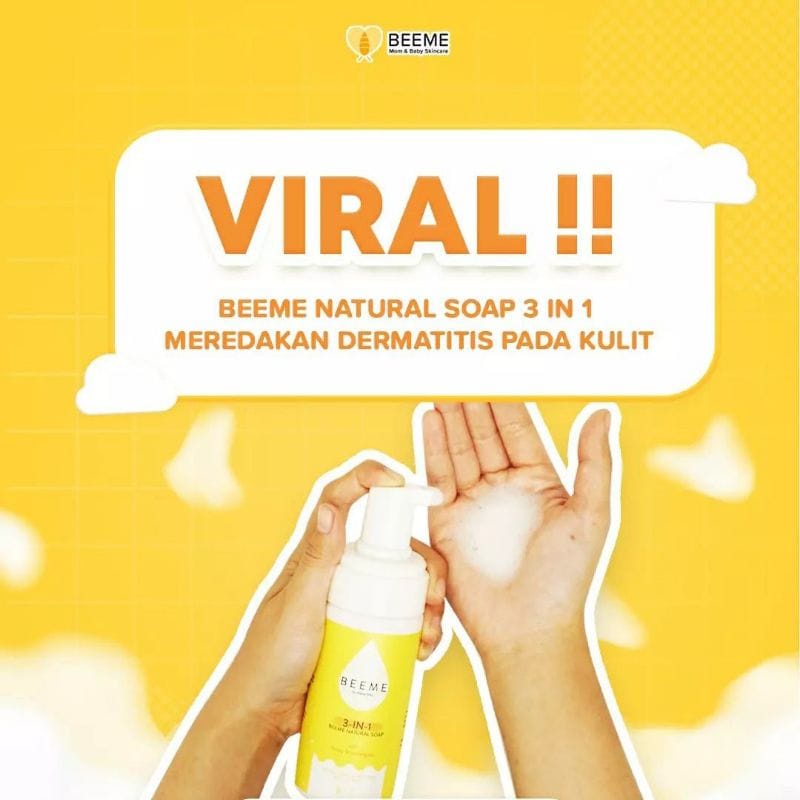 Beeme Natural Soap 3 in 1 with Honey &amp; Lemongrass 100ml - SKINCARE IBU DAN ANAK