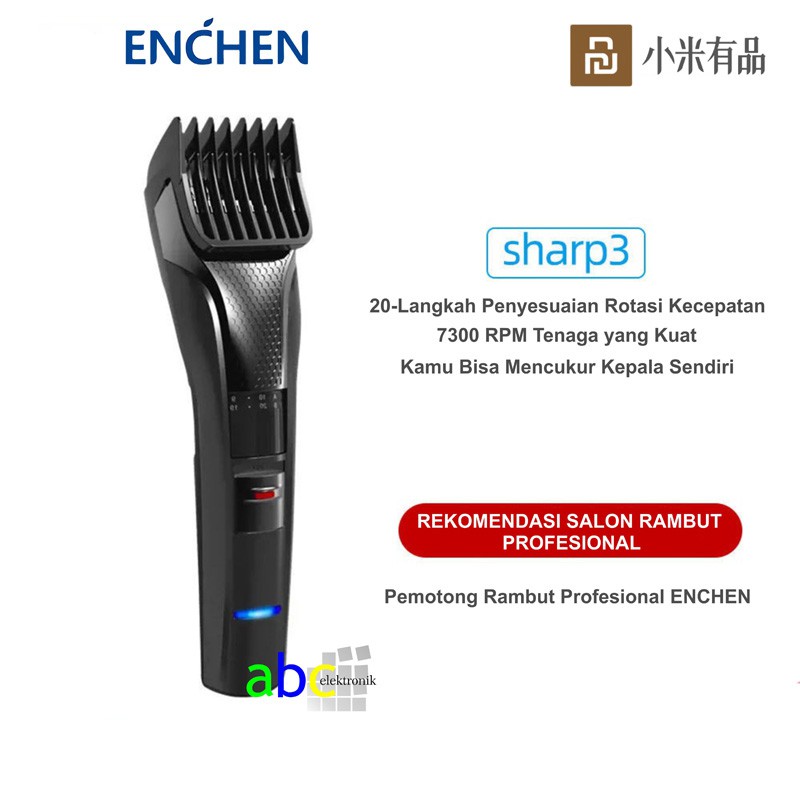 ENCHEN SHARP3 ALAT CUKUR RAMBUT ELEKTRIK HAIR CLIPPER ENCHEN SHARP 3 RECHARGEABLE ISI ULANG