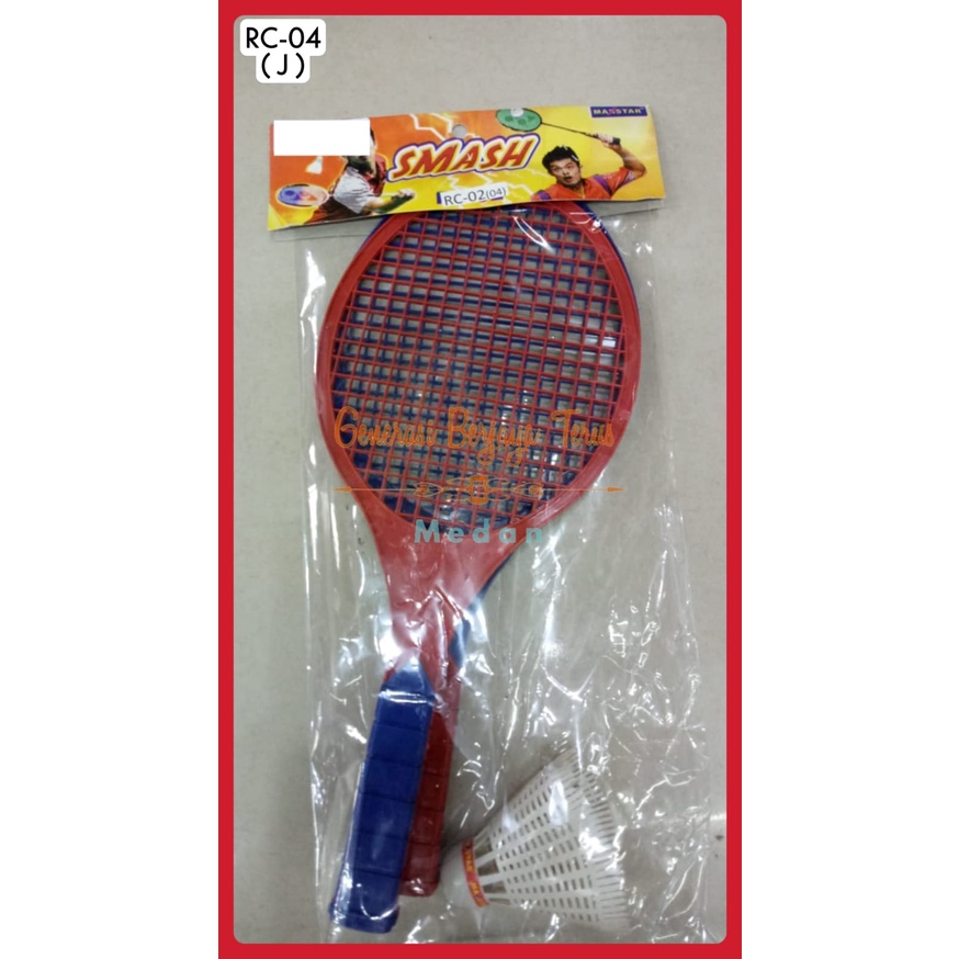 MAINAN EDUKASI ANAK RAKET BADMINTON SMASH RC04 BULU TANGKIS PLASTIK MAINAN ANAK