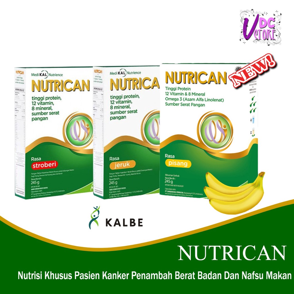 NUTRICAN 245 gr - Jeruk & Stroberi - Susu Pasien Kanker Tinggi Protein
