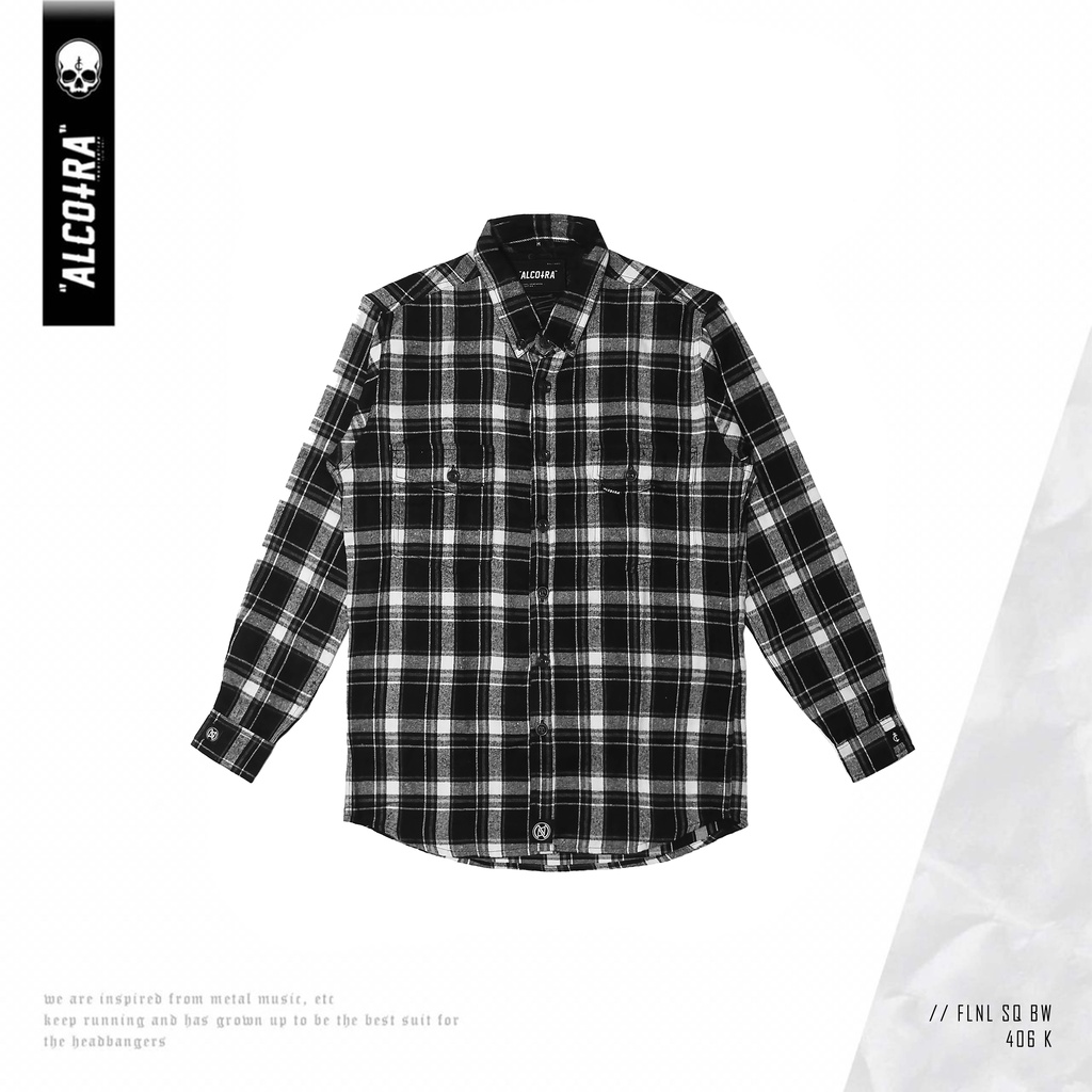 FLANEL SQ BW // FLANEL SQUARE BLACK WHITE KANTONG SATU