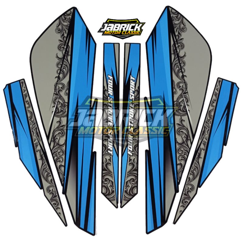 Striping Stiker Lis Variasi Honda GL Pro Max Batik Gravis Biru