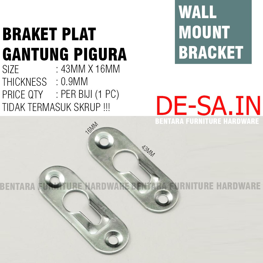 43MM BRAKET PLAT GANTUNG FOTO - 43MM X 16MM PHOTO FIGURA DINDING FRAME WALL MOUNT PIGURA