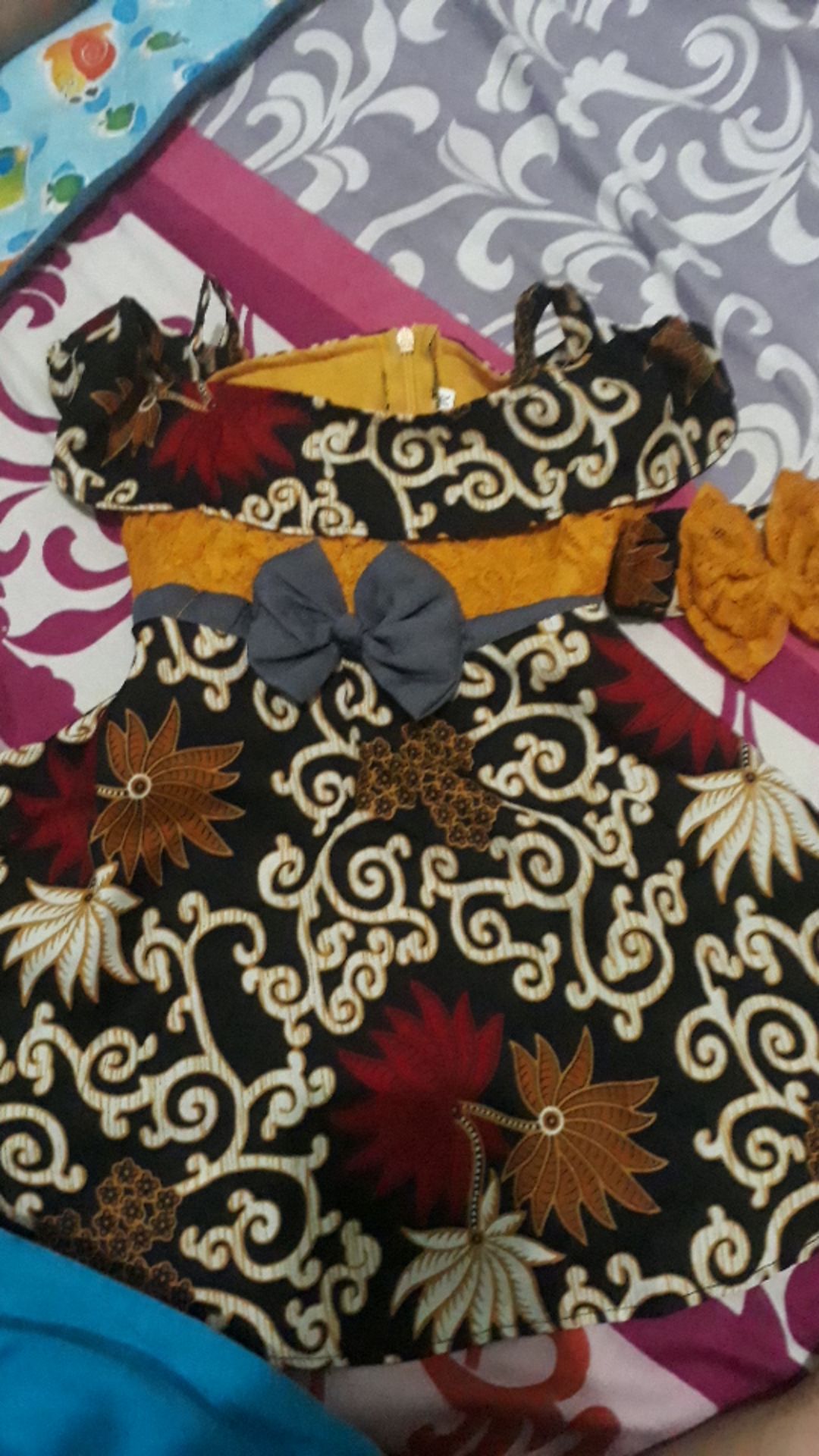 Dress Freya Batik Kids 2-5 Th S M L+bandana