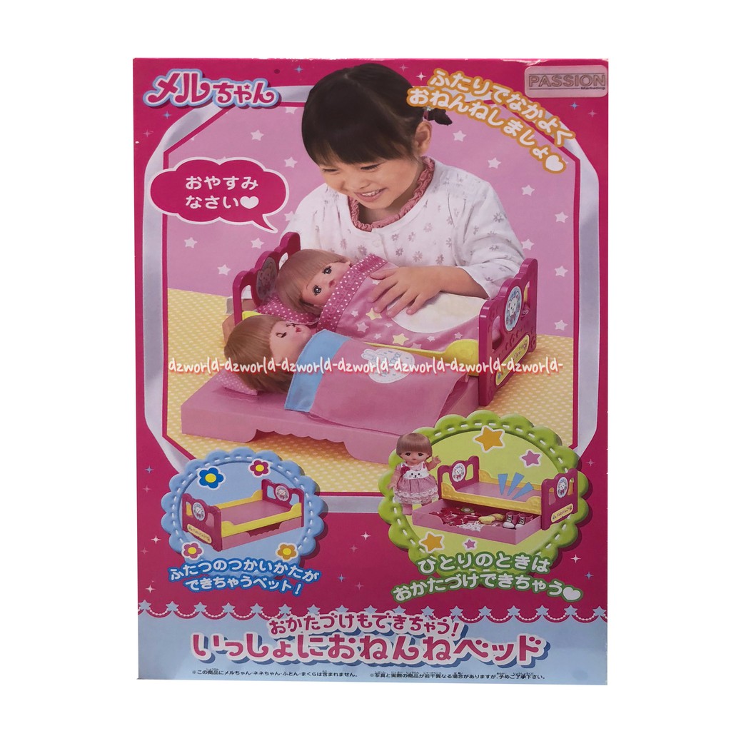 Mell Chan Bed Mainan Boneka Mellchan Tempat Tidur Kasur Aksesoris Melcan Double Bed