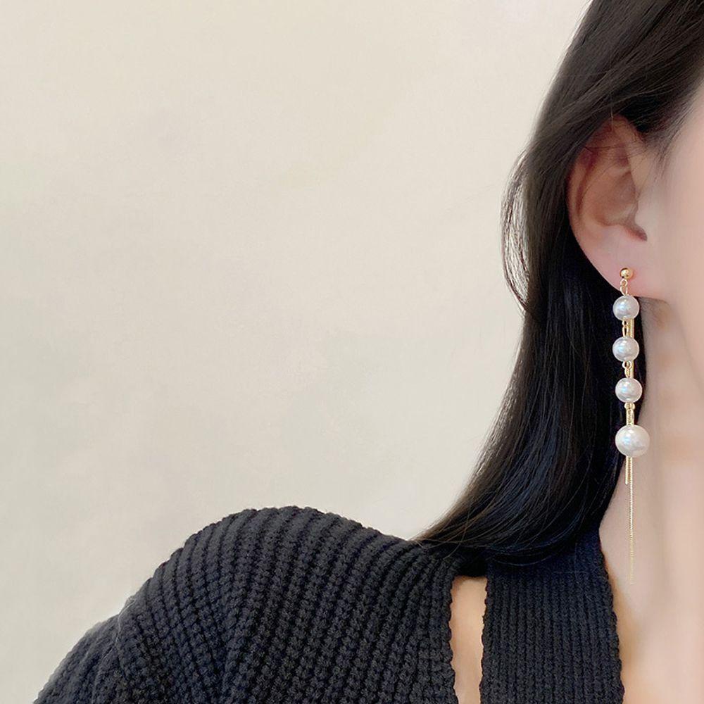 Mxbeauty Anting Tusuk Wanita Mutiara Geometris Manis Untuk Hadiah Gadis Temperamen Drop Earrings