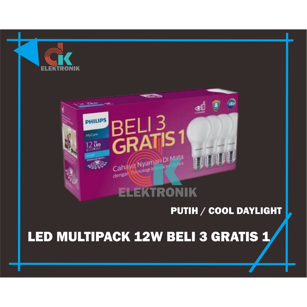 PAKET PHILIPS 12 WATT 3 GRATIS 1 PAKET PHILIPS 12 WATT 3 GRATIS 1