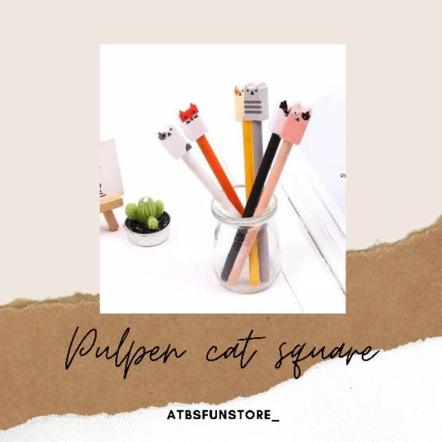 

Pulpen karakter Cat square | Karakter bahan karet