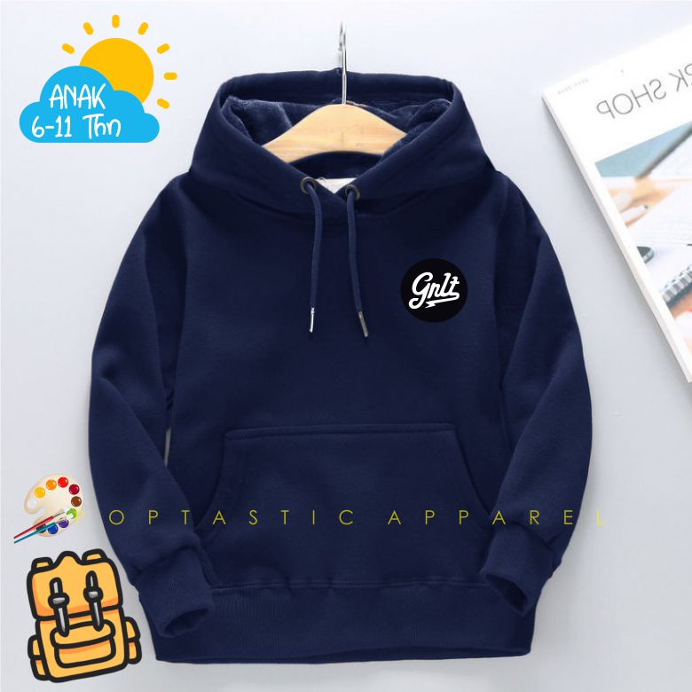 Sweater Hoodie ANAK Laki-laki Perempuan GREENLIGHT TEBAL LEMBUT dan NYAMAN