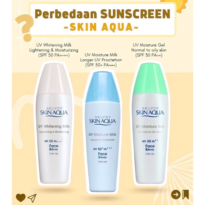 [READY] Sunscreen Skin Aqua UV Moisture Milk / SkinAqua / Mild / Gel / SPF 20 / 25 / 30 / 50 Tone Up