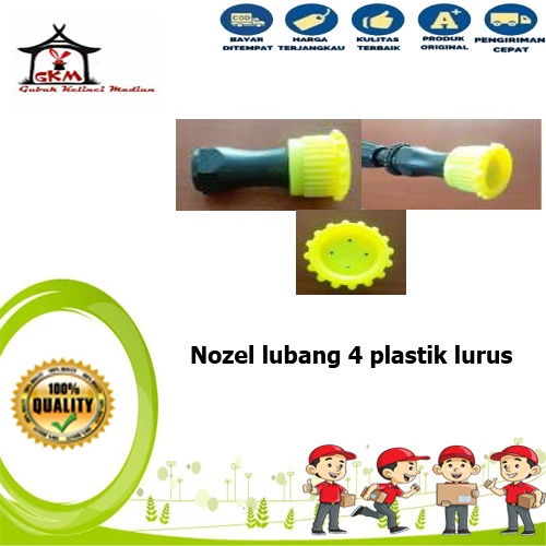 Nozel Plastik 4 Lubang Lurus