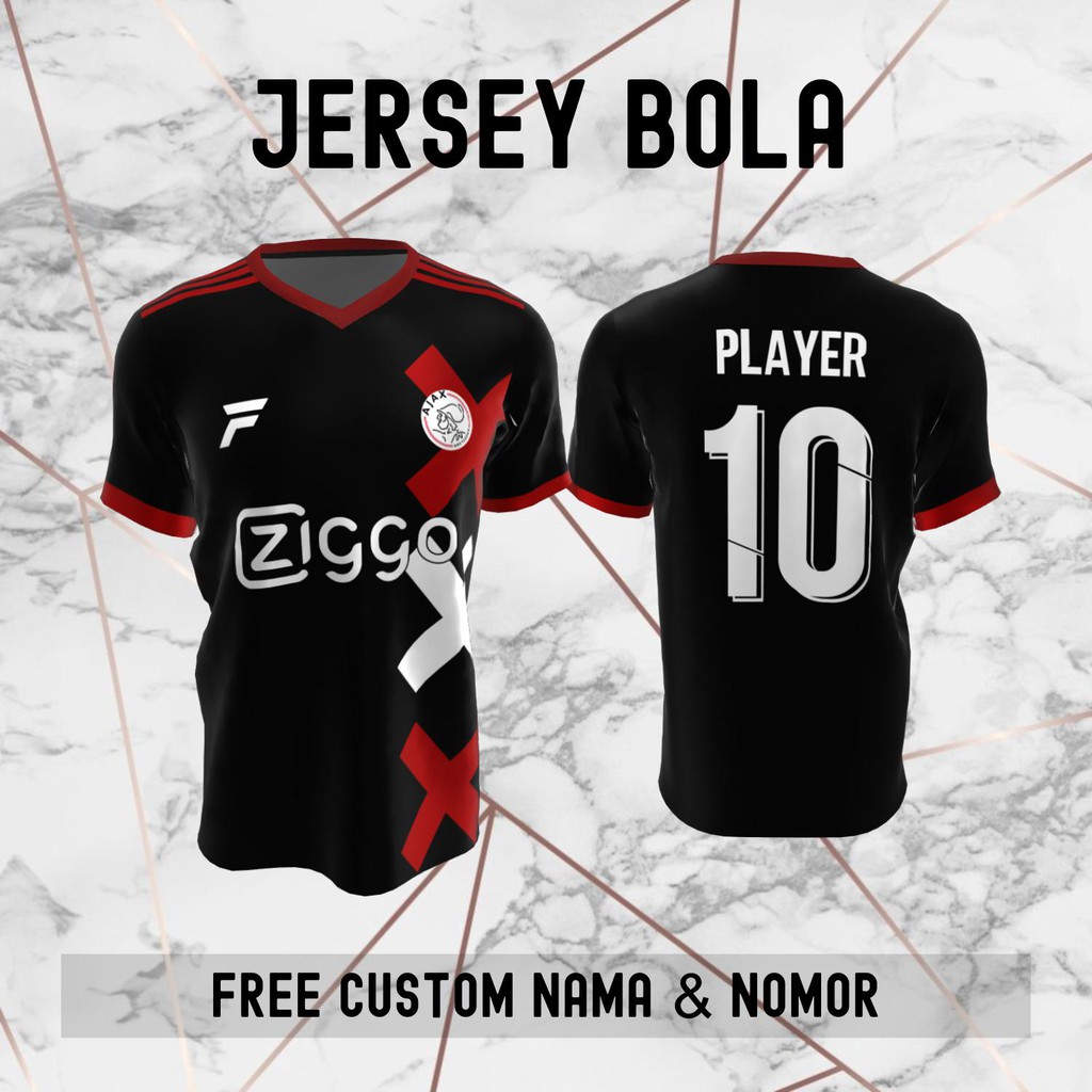 Jersey Ajax Amsterdam Klub Bola Baju Kaos Custom Nama dan Nomor Punggung - 170