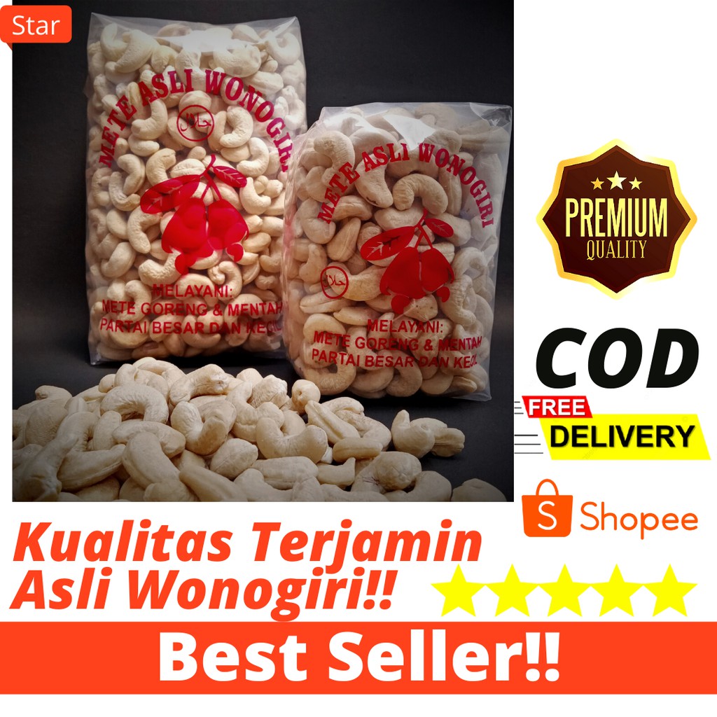 

Promo (COD) Kacang Mete Mente Mede Super Mentah asli Wonogiri 1 Kg