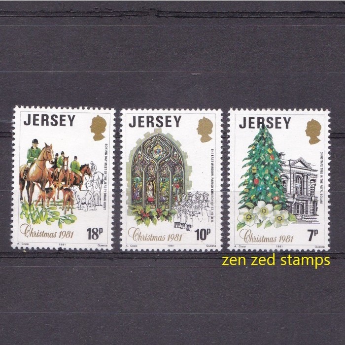 

0054 Perangko Jersey 1981 Christmas Natal 3v Mnh