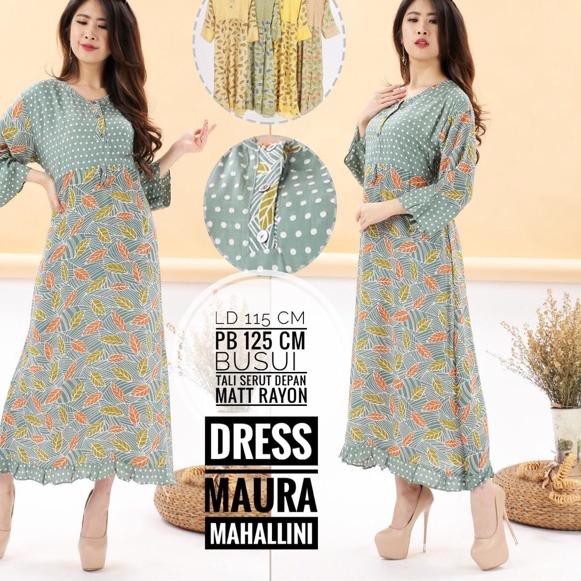 BantingHarga FULAIZAH BATIK - Long dress maura mahalini kancing depan busui bumil santung halus