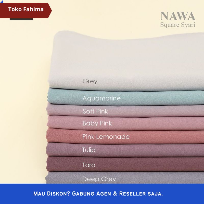 Hijab Syari Segi Empat Jumbo Premium Nawa Square Syar'i Original Brand MySure
