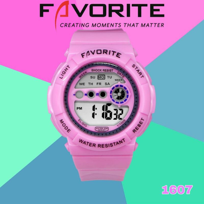 Jam Tangan Wanita Digital Favorite Original 1607 Tahan Air