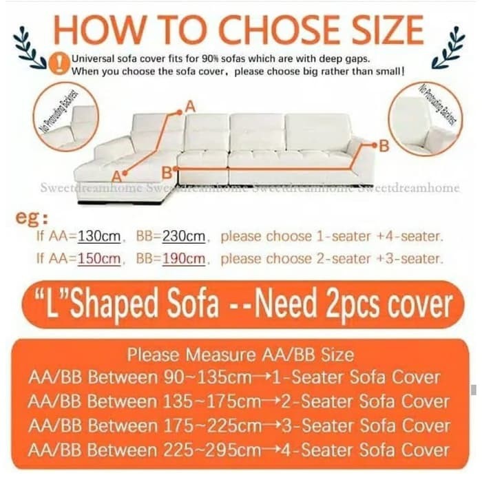 Elastic Sofa Cover Plain / Sarung Penutup Sofa Elastis Stretch Polos