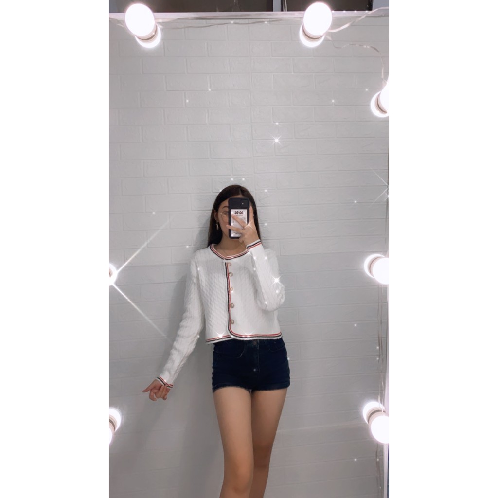 Oline Knit Crop Cardigan Import TM 18150-4