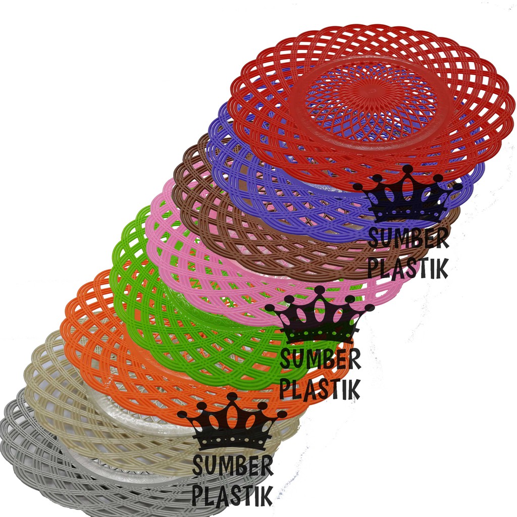 Piring Rotan Plastik Lusinan (1Lusin/12pcs) Murah Meriah