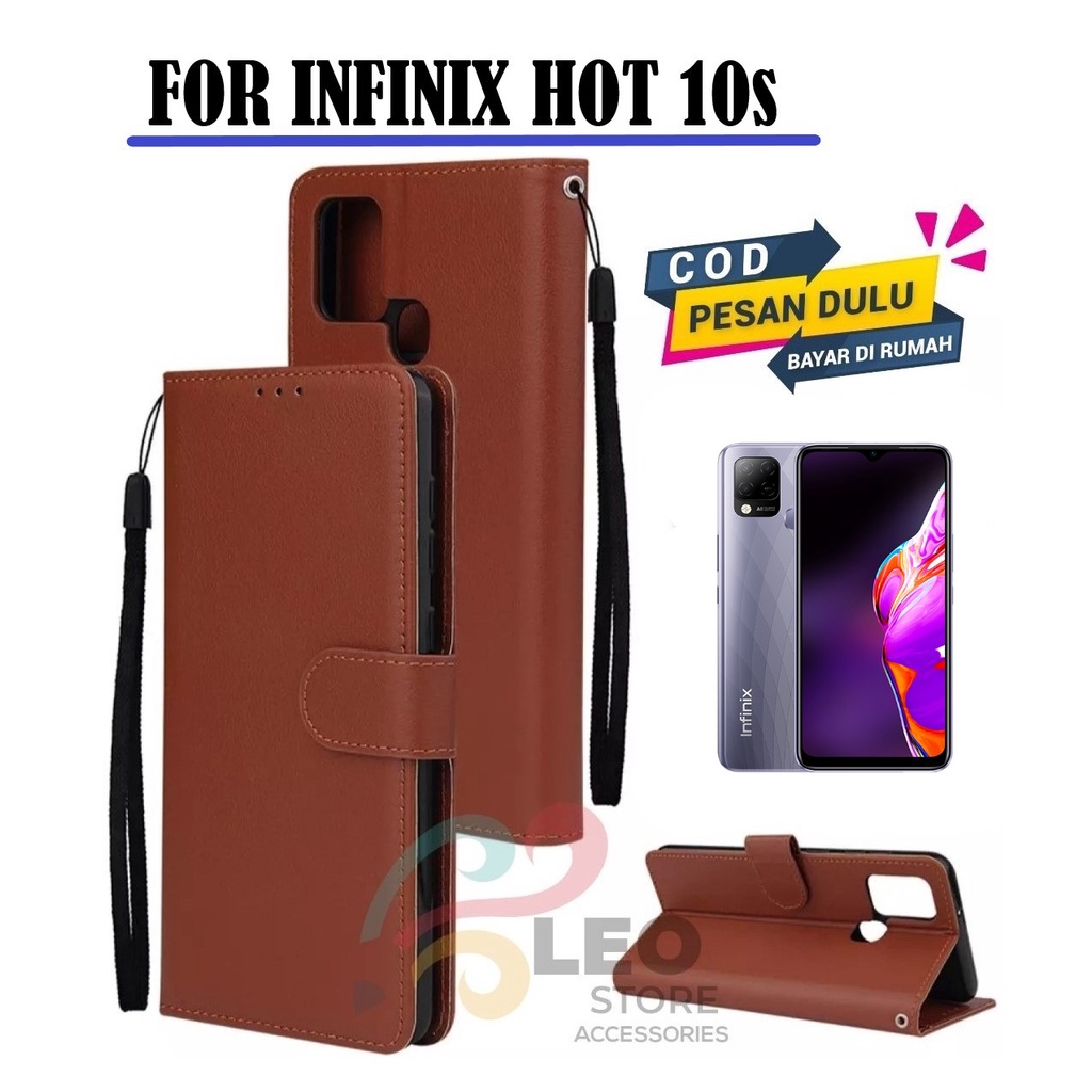 DOMPET HP UNTUK INFINIX HOT 10s (2021) NEW LEATHER FLIP CASE INFINIX HOT 10s (2021) NEW
