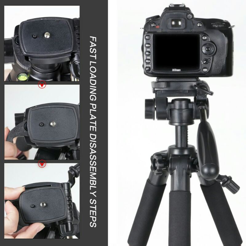 Zomei Profesional DSLR Tripod &amp; Pan Head - Q111 - Black