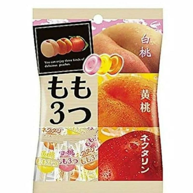 

PINE 3 PEACH CANDY 85gr ( Permen Jepang) Pine Japanese Hard Candy 3 Different Peach