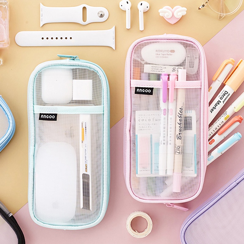 

Transparent School Pencil Case For Students Colored Pen Bag Large Capacity Pencil Case Cute Storage
