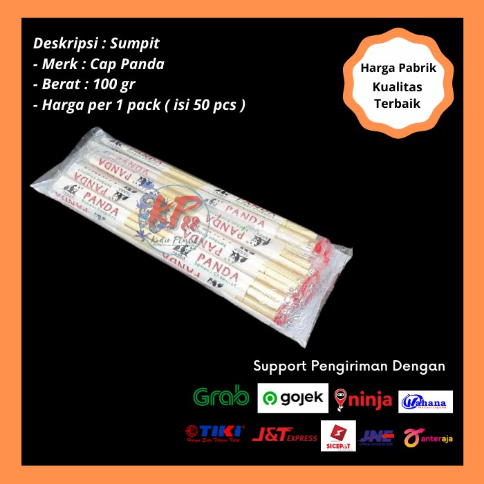 Sumpit Bambu Cap Panda / Sumpit Bambu @1 Pack