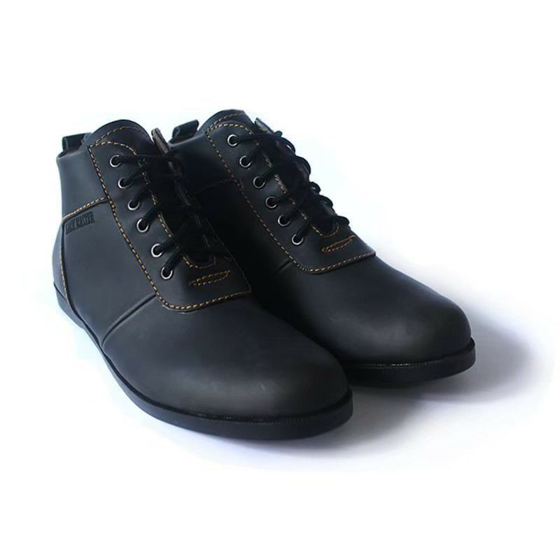 Sepatu Pria Kulit Black Master New Brodo Original Kasual Tali