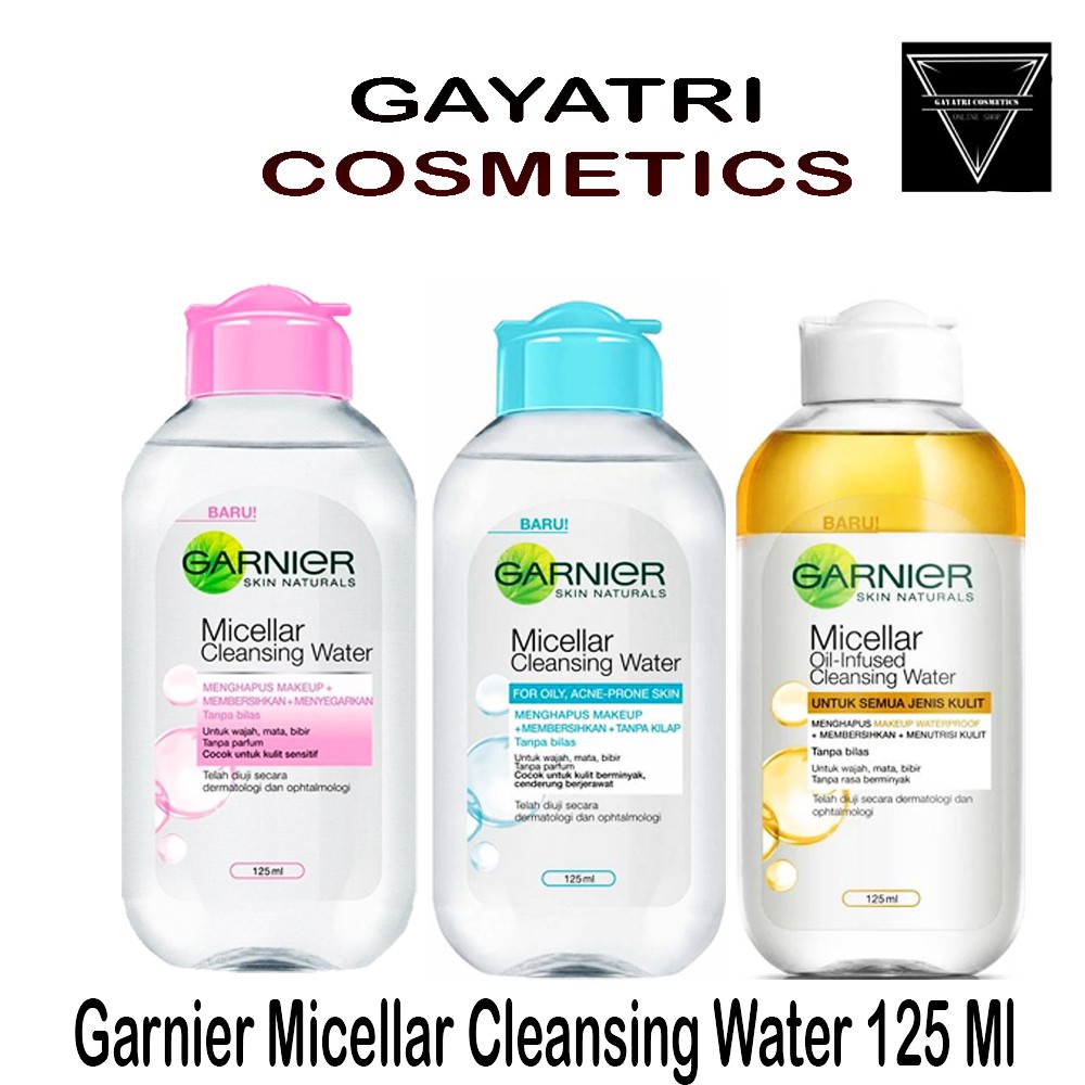 Garnier Micellar Water 125ml (Pembersih Wajah &amp; Makeup Untuk Kulit Sensitif)