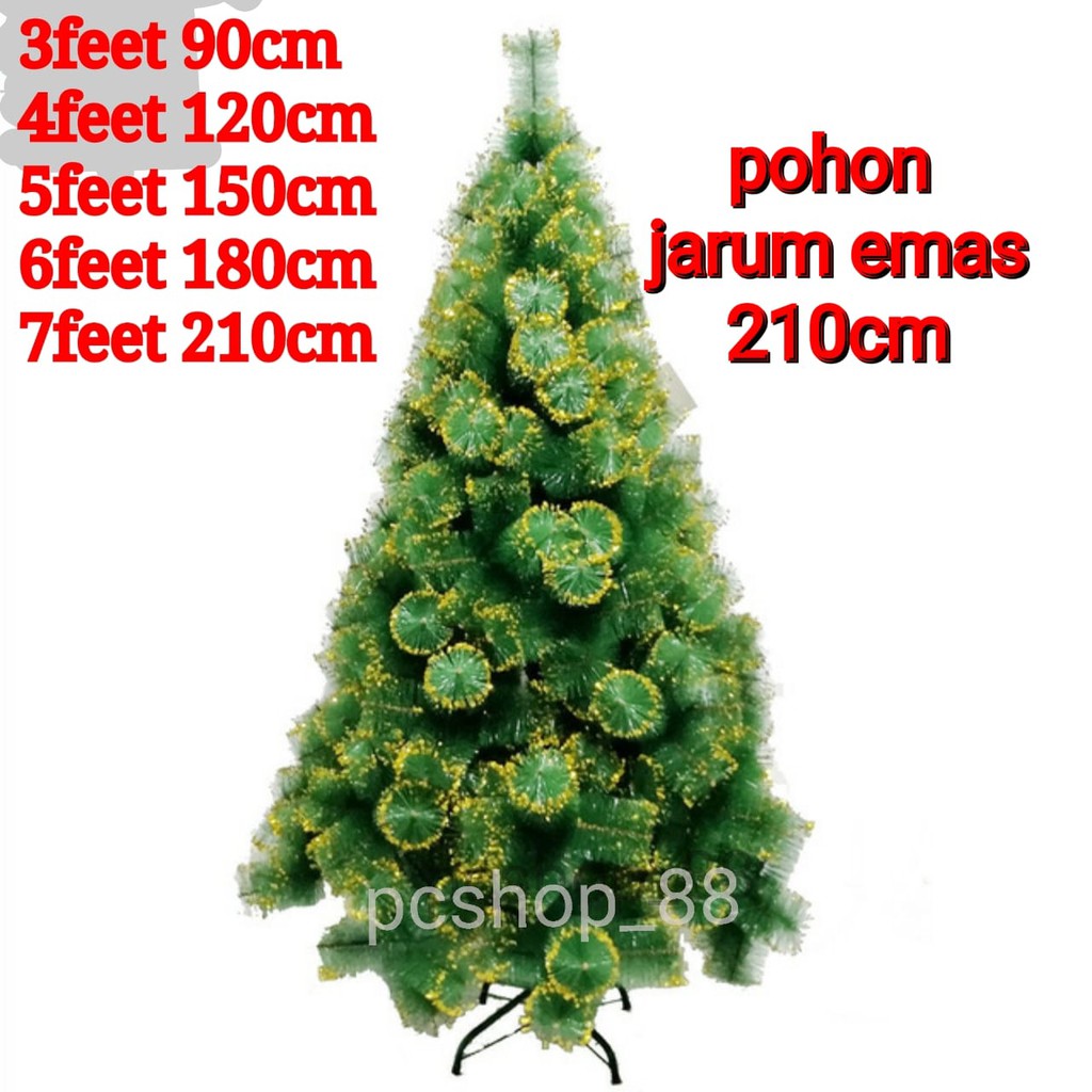 Pohon Natal 7feet Pohon Natal Jarum Gold 210cm