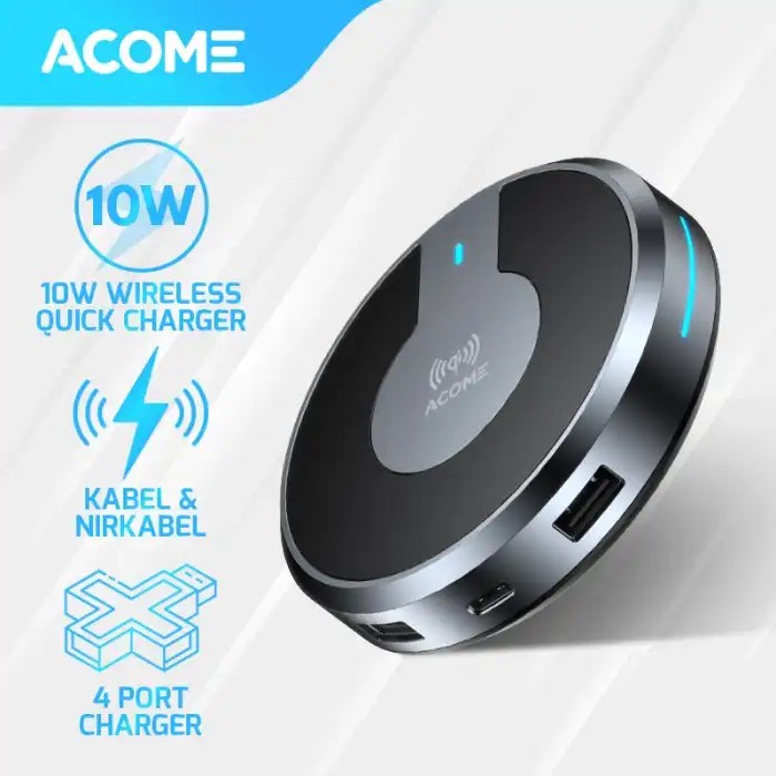 ACOME AWC01 Wireless Charging QI Quick Charge 10W 4 Port