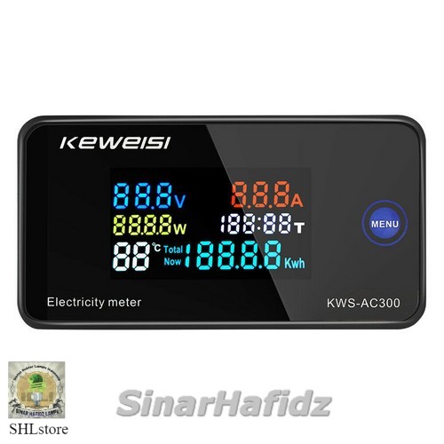 POWER METER 6 In 1 Kws AC 110-300V Digital Lcd Pengukur Suhu Ac Voltmeter 10A