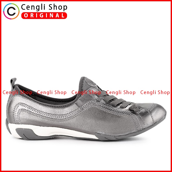 SEPATU SNEAKER KULIT HUSH PUPPIES WANITA ORIGINAL CASUAL SILVER HW11