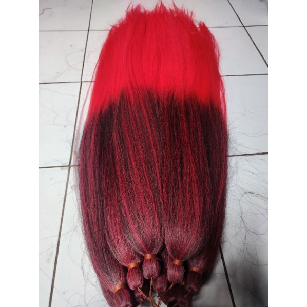 Rambut cemara ombre mix 2 warna / Extension Rambut Kepang Sintetis Model Afrika Warna Ombre