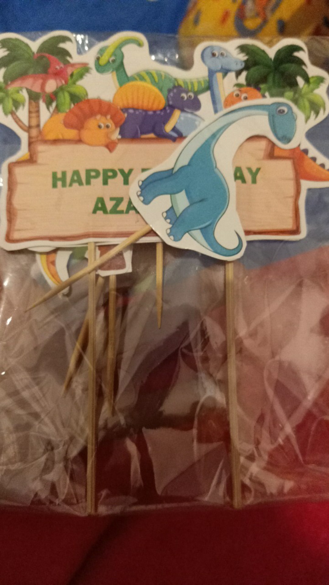 Topper Cake/cupcake Tambah Nama, Hiasan Kue Ulang Tahun, Dinosaurus