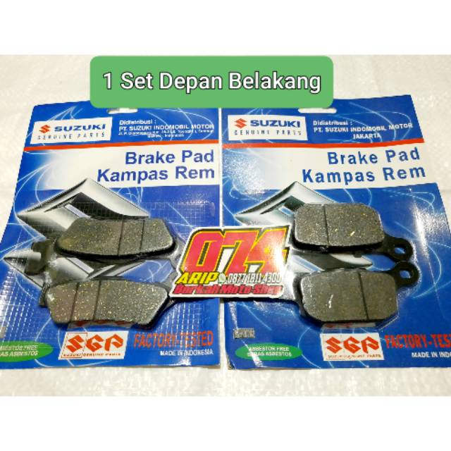 KAMPAS REM DEPAN SATRIA FU INJEKSI KAMPAS REM BELAKANG FU FI DISPAD SATRIA FU INJEKSI 1SET