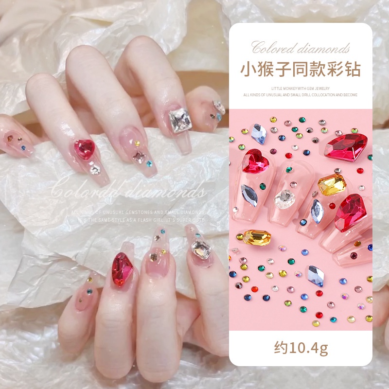 Pretty Hiasan Kuku 3D Bentuk Berlian Untuk Manicure Nail/Decoration Crystal Aksesoris Kuku Manik Manik Nail Art