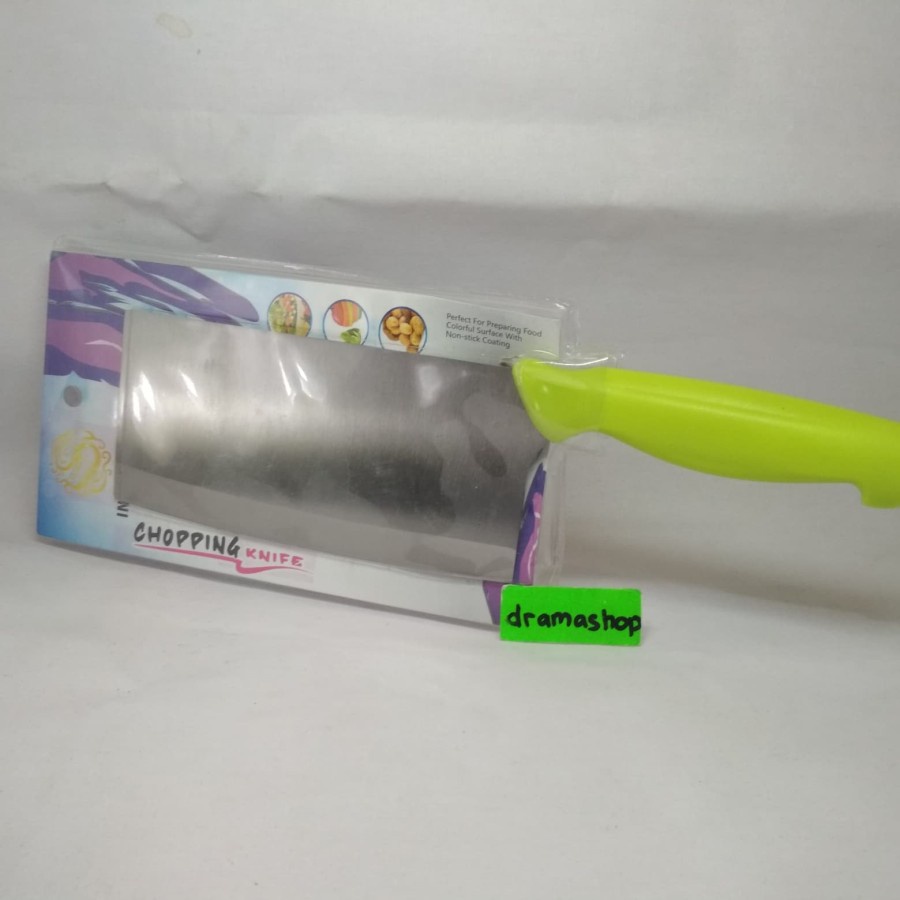 Pisau daging dapur golok panjang 6.5&quot; 6.5 inch gagang warna dramashop