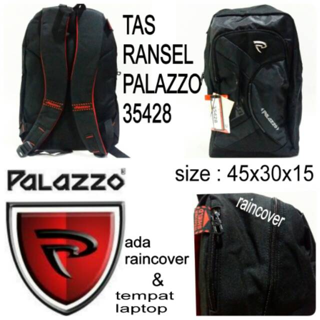 Tas ransel palazzo 35428 tas sekolah murah backpack hitam hitam