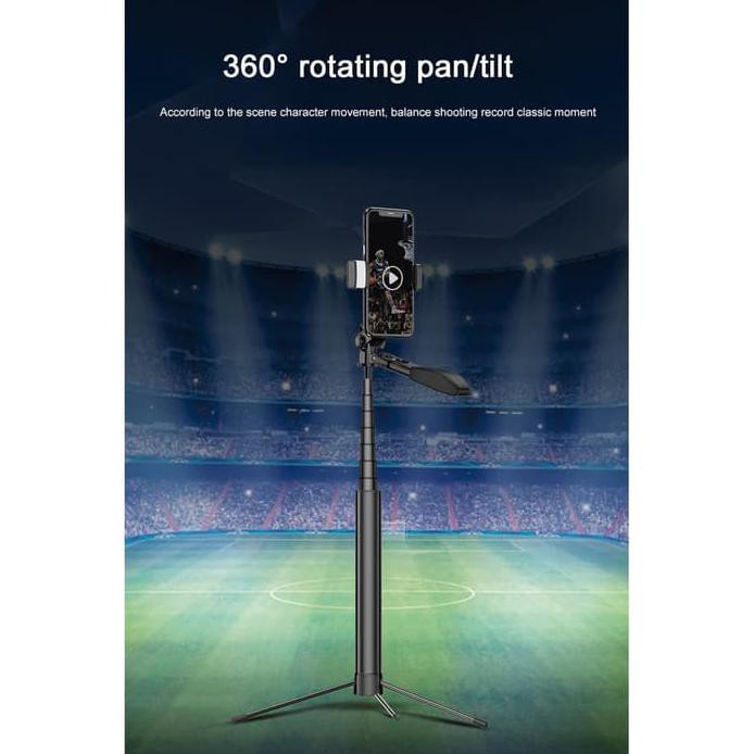 Tongsis Bluetooth A21 Led Tripod Stabilizer Gimbal Selfie stick 1.6m