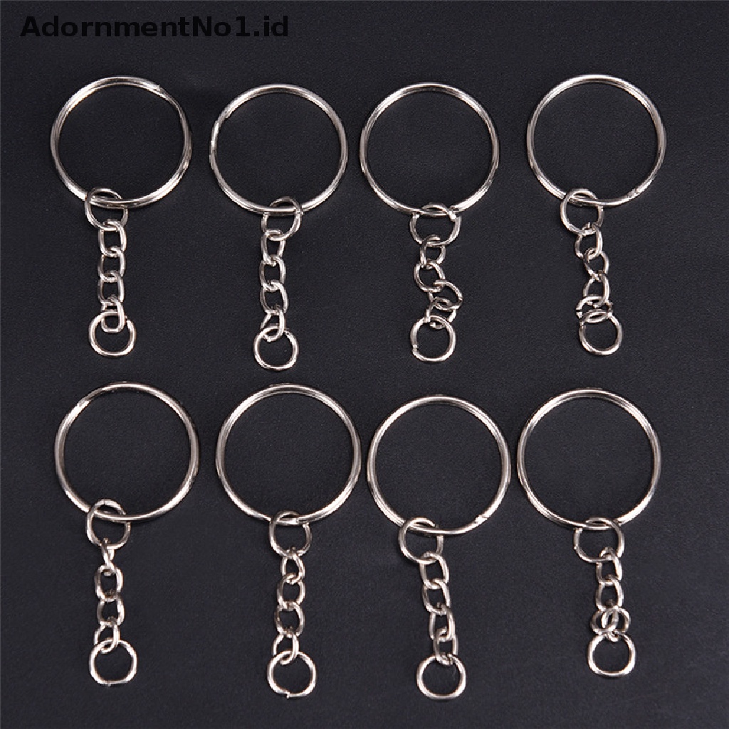 (AdornmentNo1) 50pcs Ring Gantungan Kunci Diameter 25mm Warna Silver