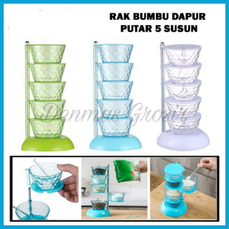 (COD) Rak Bumbu Putar / Rak Bumbu Viral / Tempat Bumbu Putar