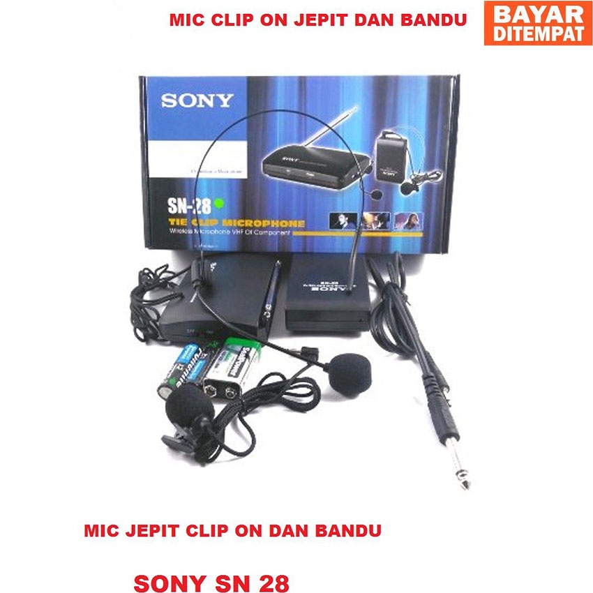 SONY SN 28 Mic Wireless CLIP ON + Headset ( BANDO )