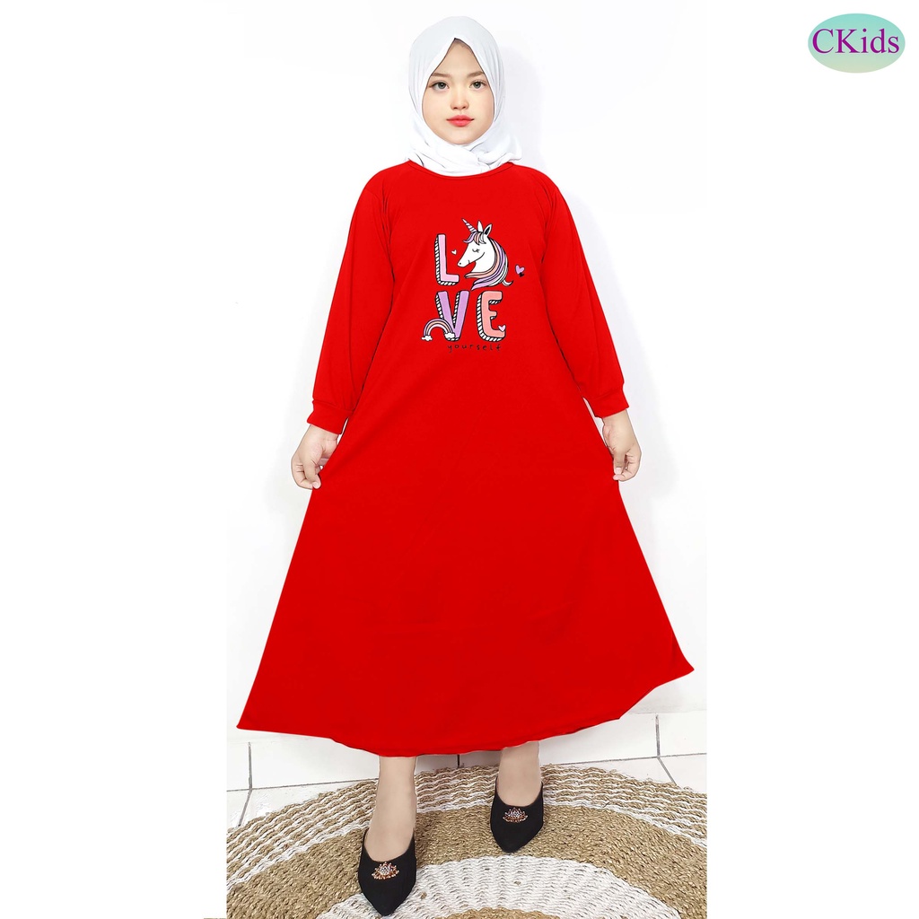 Gamis Anak Perempuan DTF Unicorn Love Yourself CF Kids